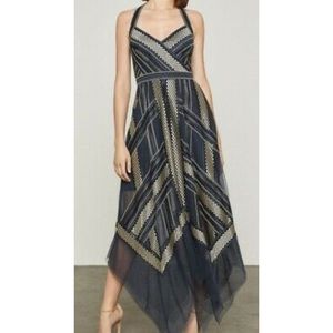 BCBG Maxazria navy gold combo dress size 6